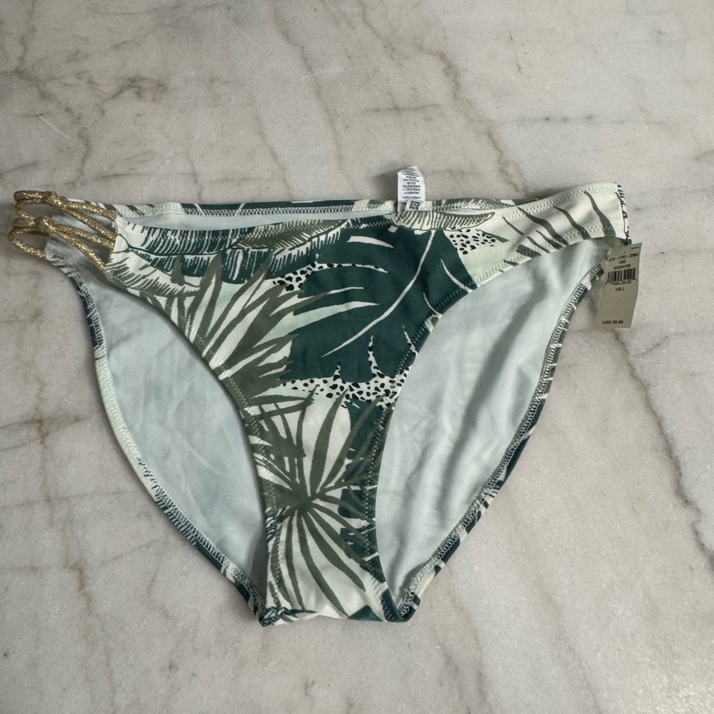 Aerie Green and White Tropical Bikini
